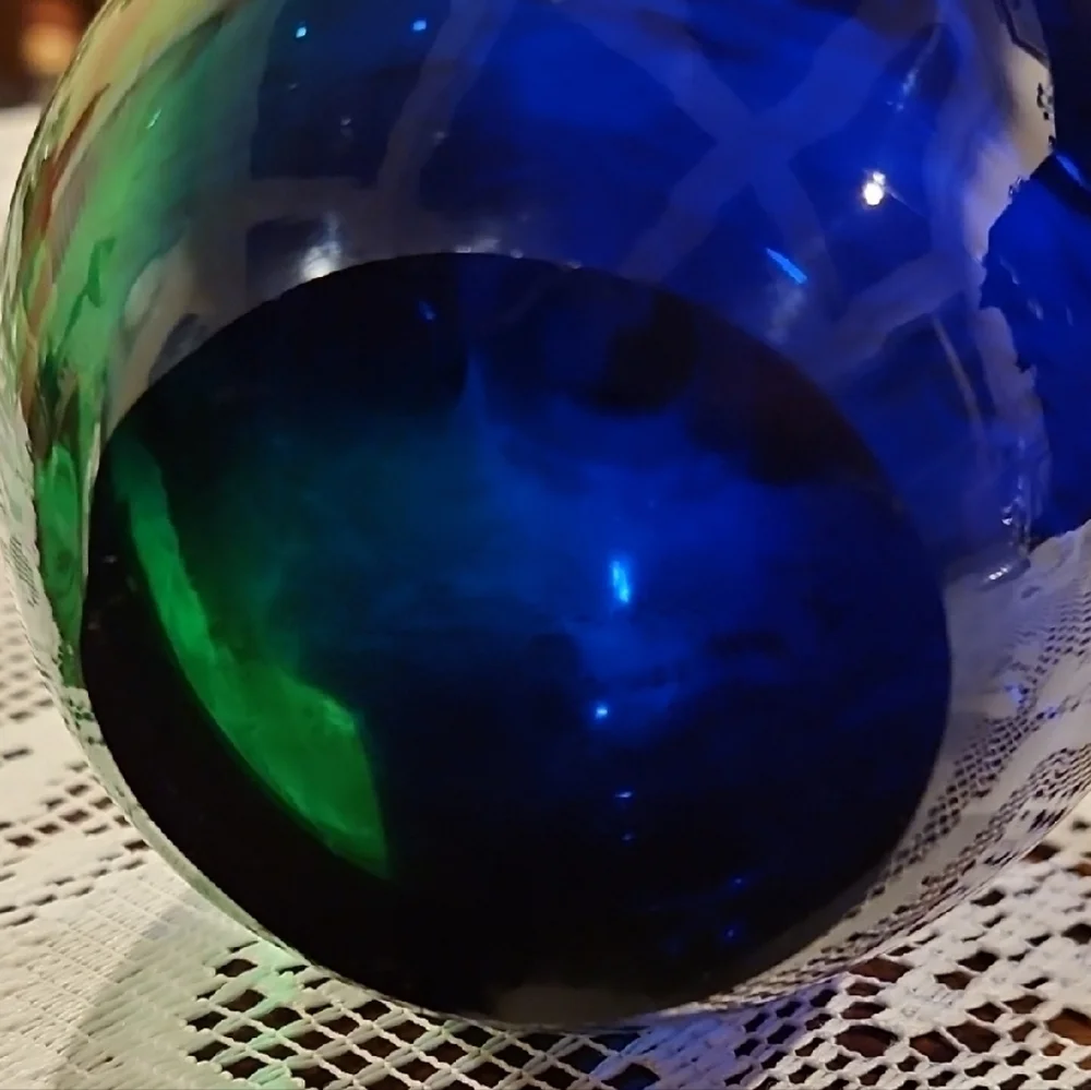 Hand Blown Glass Sommerso Mid Century Modern Tulip Teardrop Vase Polished Base
